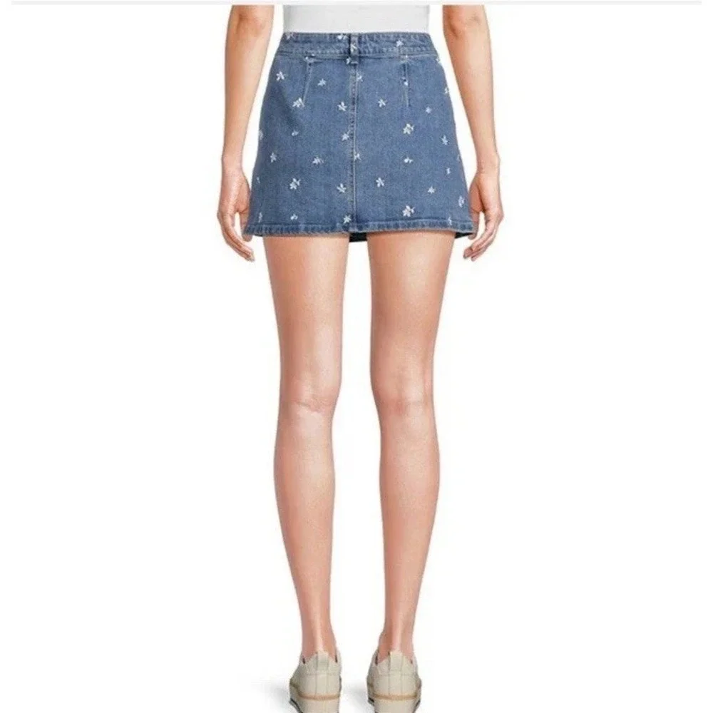 Chelsea & Violet‎ Callah Floral Embroidered Denim Mini Skirt Juniors Women Sz 29 - Picture 2 of 14